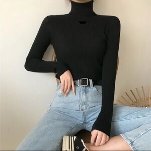 Black Turtleneck Sweater